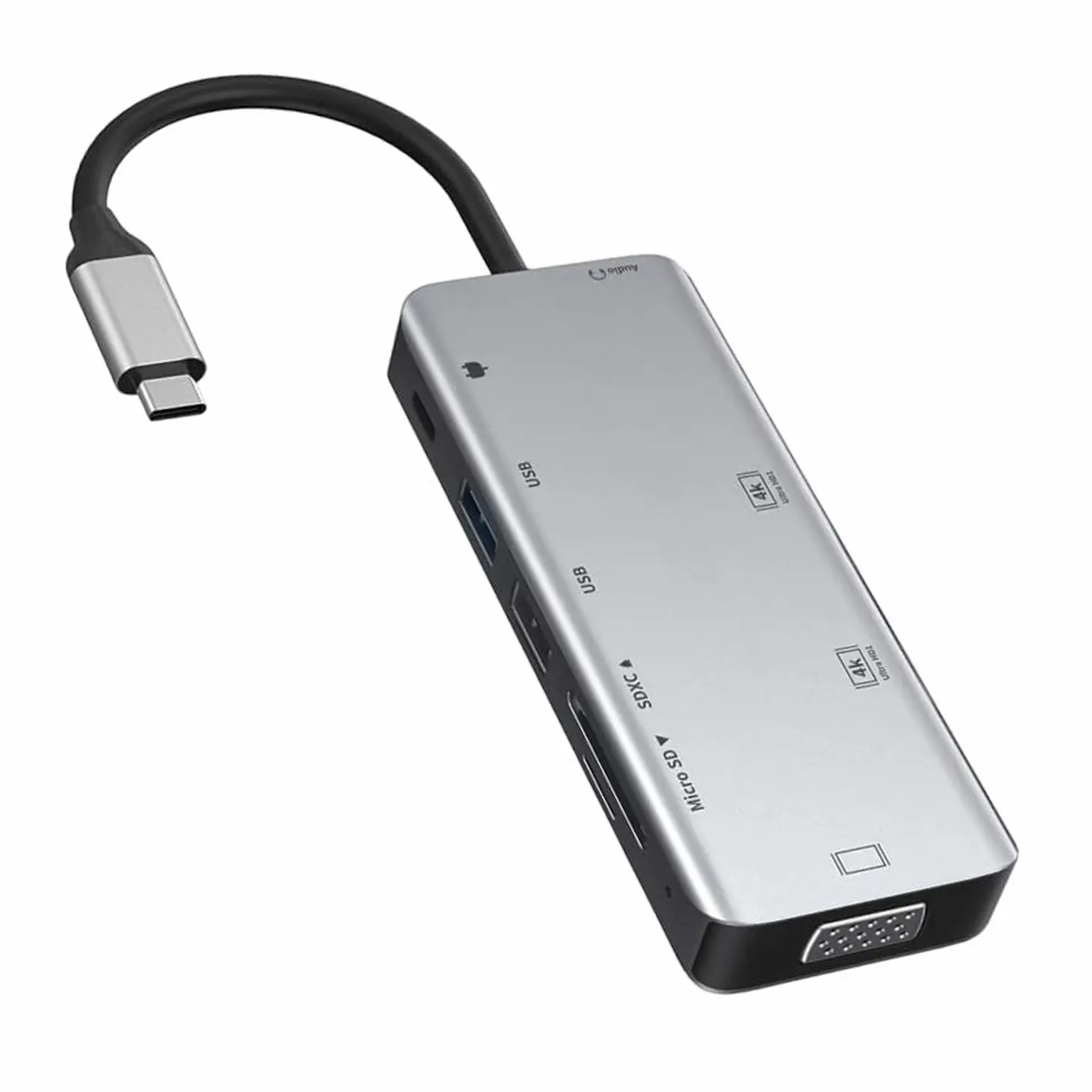Hub USB-C P/ USB-C/ 2xUSB / 2xHDMI / Audio / VGA /Cartões SD 1