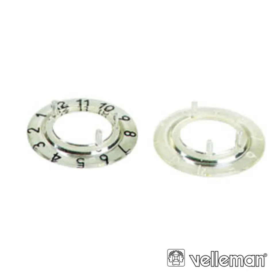 ESCALA NUMÉRICA P/ BOTÃO 21MM TRANSPARENTE C/ 12 DÍGITOS 1