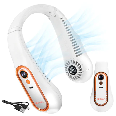 Ventoinha de Pescoço 5W USB Recarregável C/ Display