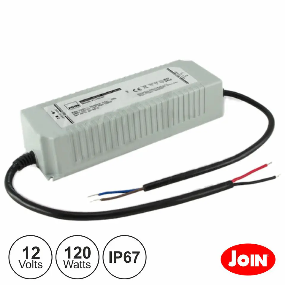 FONTE DE ALIMENTAÇÃO ESTANQUE 12V 10A 120W IP67 JOIN 1