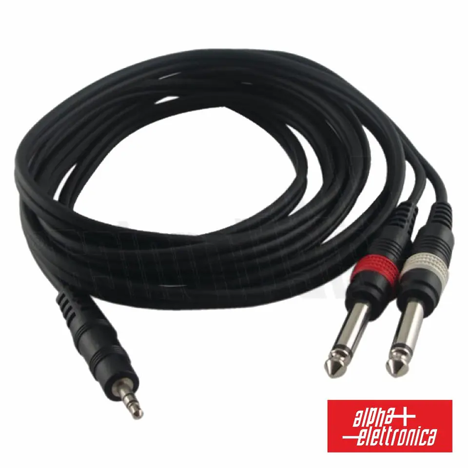 CABO JACK 3.5MM MACHO ST / 2JACK 6.35MM MACHO MN 3M 1