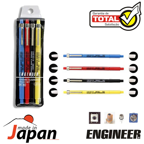 CONJUNTO DE 4 CHAVES AFINAÇÃO CERÂMICA C/ 8 PONTAS ENGINEER