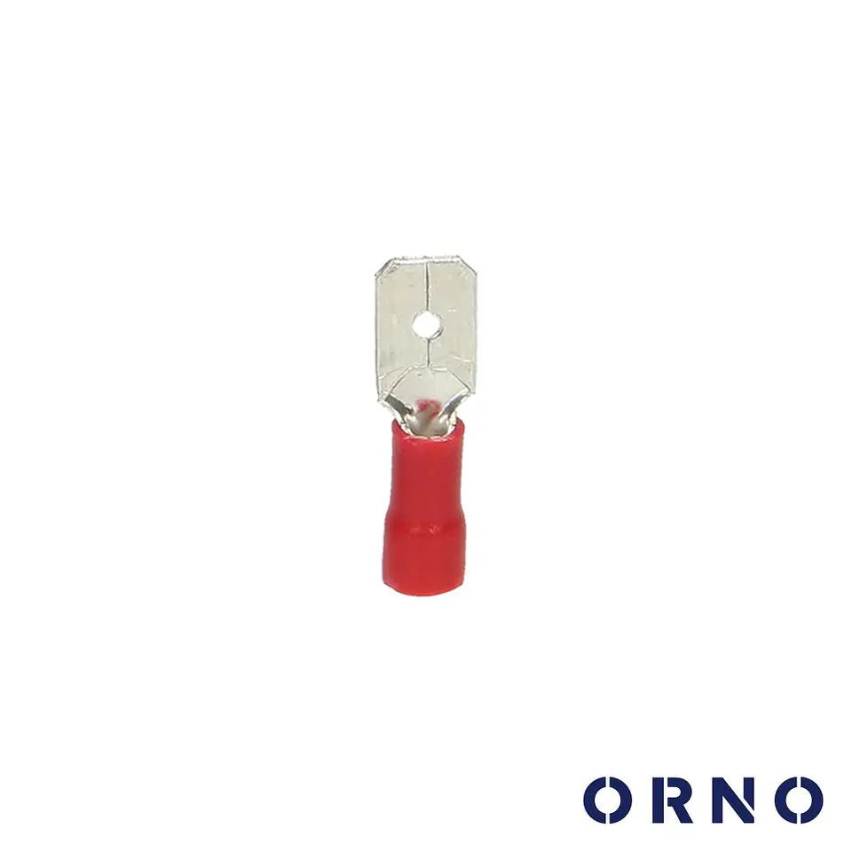 Terminal Faston Macho Isolado 6.3mm 10X Vermelho ORNO 1