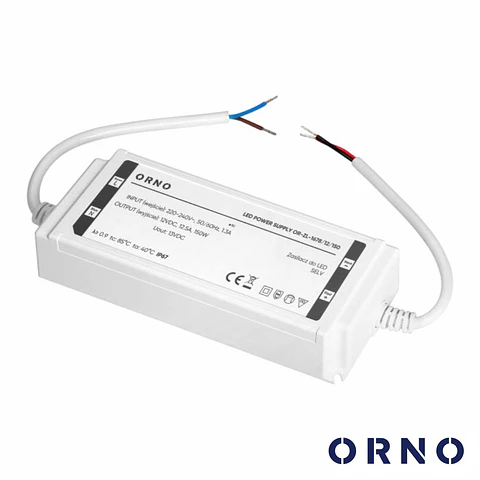 Fonte de Alimentação P/ Fitas LED 12V 150W 12.5A IP67 ORNO