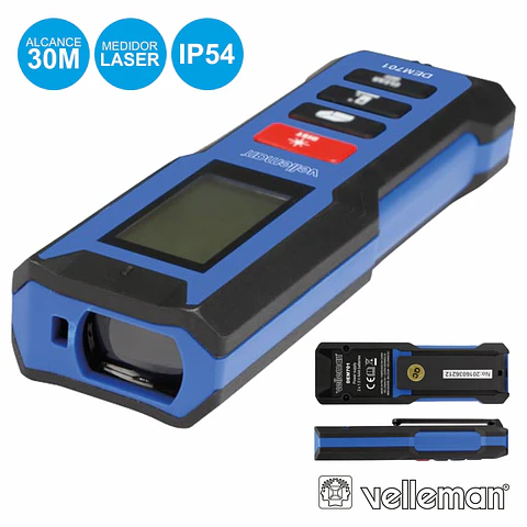 MEDIDOR DE DISTÂNCIAS DIGITAL C/ LASER 30M VELLEMAN
