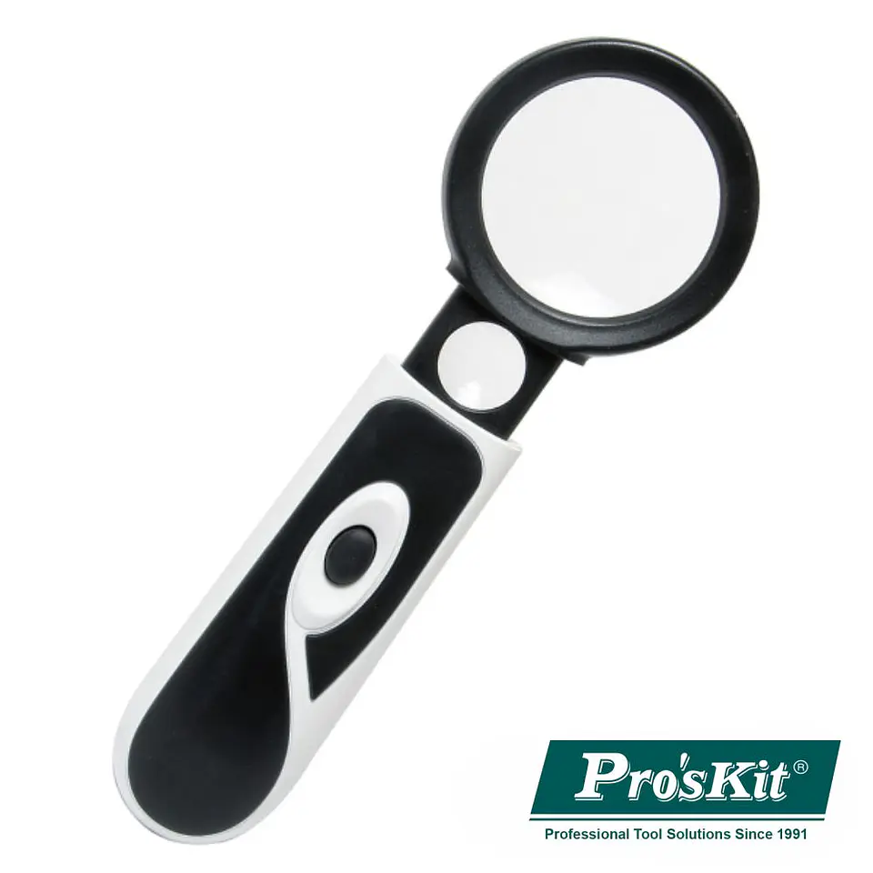 LUPA DE BOLSO 3X 20X C/ LED PROSKIT 1