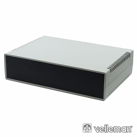CAIXA ABS CINZA CLARO / PRETO 225x165x40MM