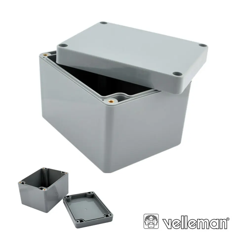 CAIXA SELADA ABS CINZA ESCURO 115x90x80MM 1