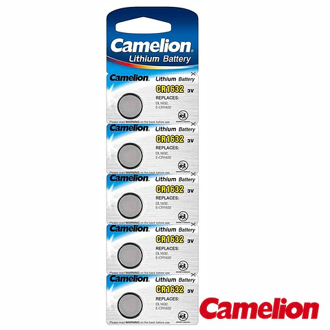 Pilha Lithium Botão Cr1632 3V 120mA 5x Blister CAMELION