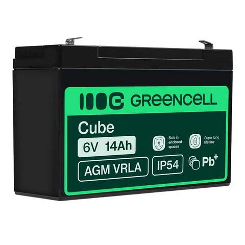 Bateria Chumbo Gel AGM 6V 14A GREEN CELL