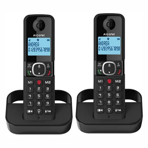 Conjunto 2 Telefones S/ Fios C/ Bloqueio de Chamadas Preto