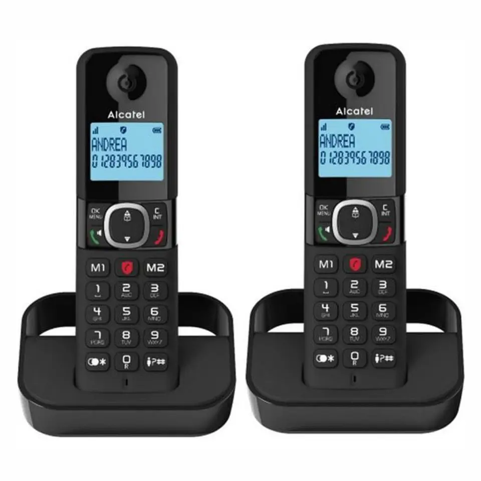Conjunto 2 Telefones S/ Fios C/ Bloqueio de Chamadas Preto 1