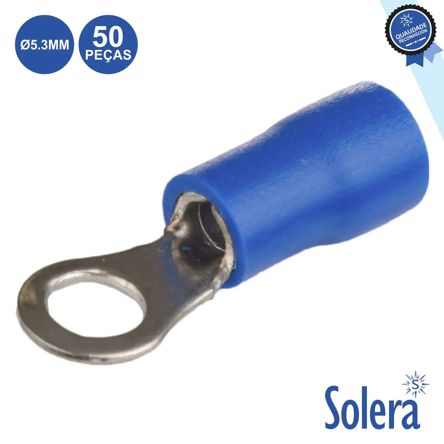 TERMINAL REDONDO ISOLADO 5.3MM 50X AZUL SOLERA 1