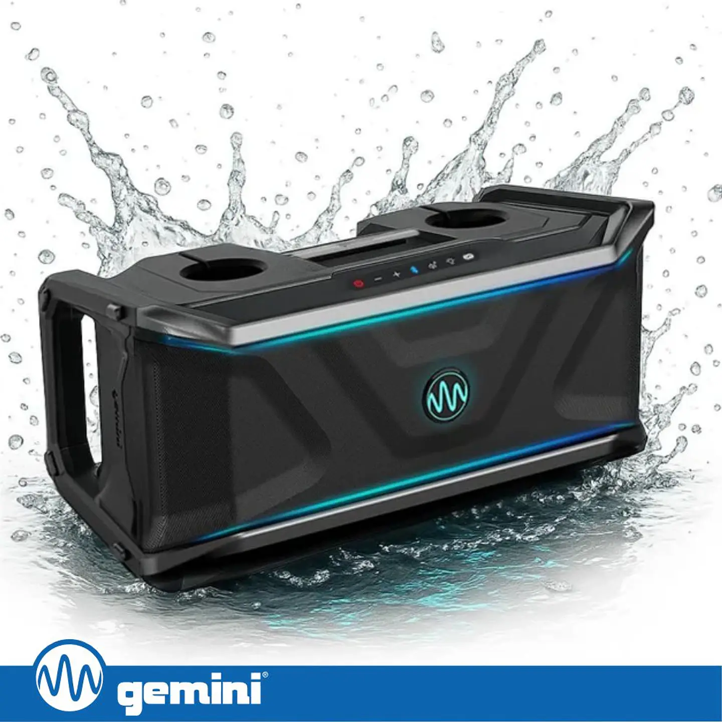 Coluna Bluetooth V5.4 TWS Flutuante 300W IP67 GEMINI 1