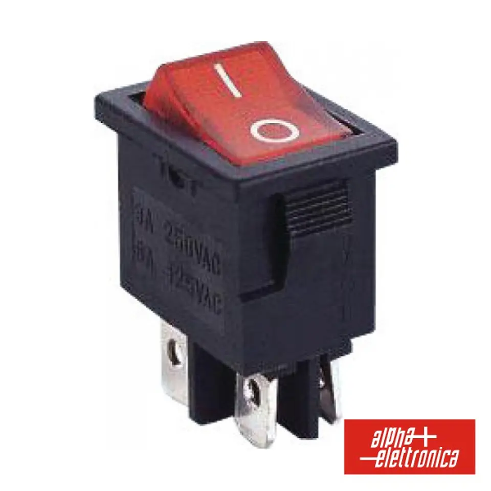 INTERRUPTOR BASCULANTE C/ LUZ 6A-250V DPST ON-OFF 1