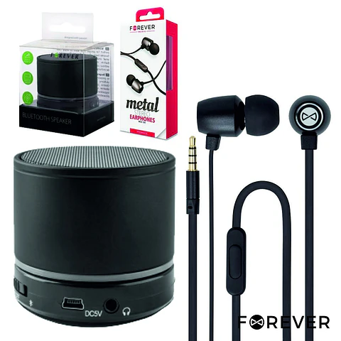 COLUNA BLUETOOTH 3W USB/SDFM/BAT + AUSCULTADORES STEREO