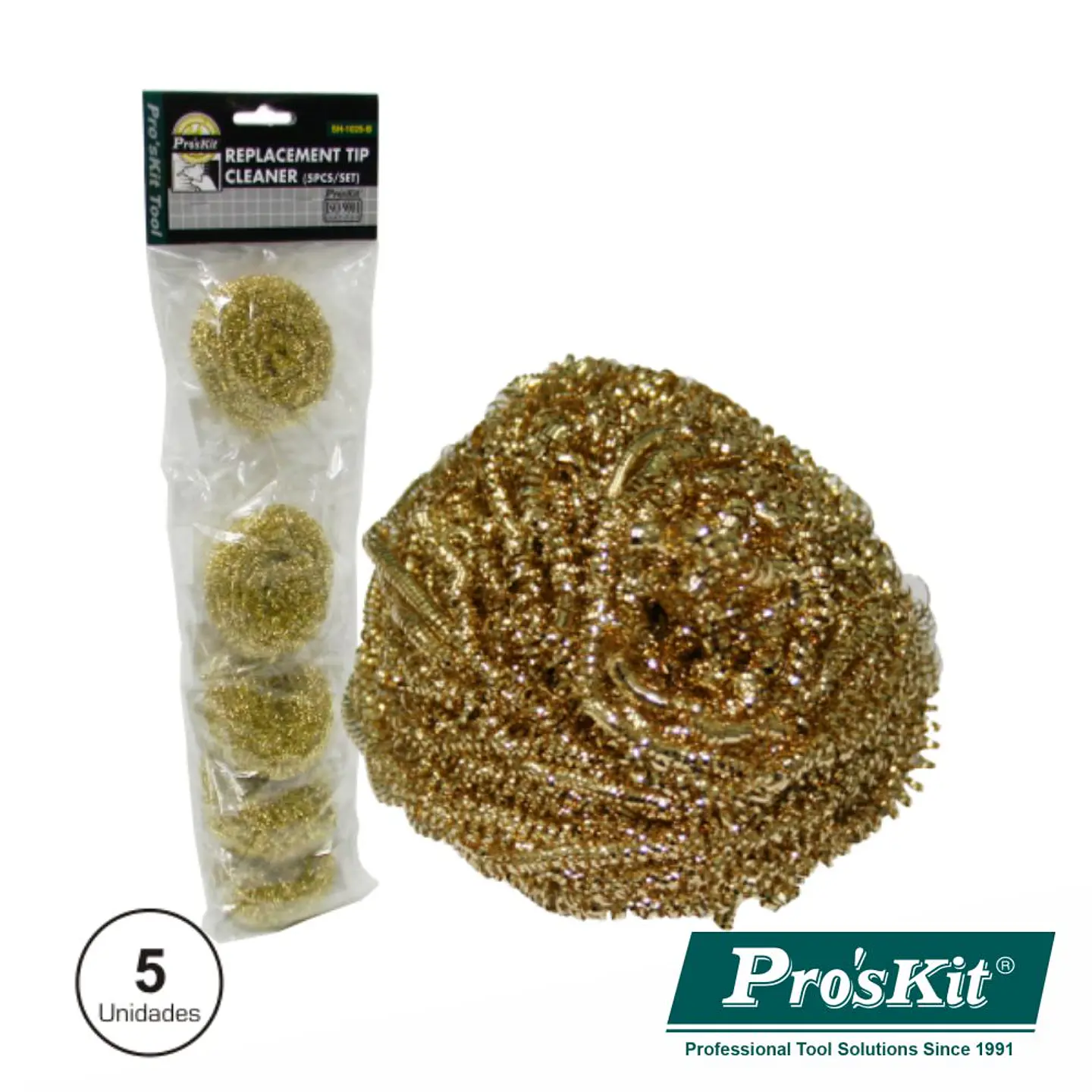 ESFREGÃO P/ LIMPEZA PONTAS FERROS SOLDAR 5X PROSKIT 1