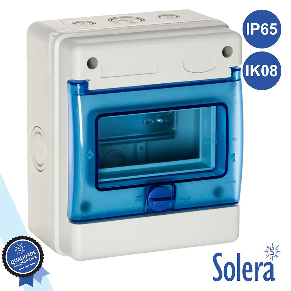 CAIXA DISTRIBUIÇÃO ELÉTRICA 6 ELEMENTOS IP65 IK08 SOLERA 1