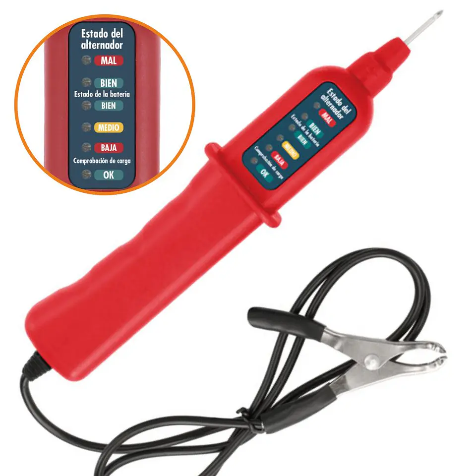 TESTADOR DE BATERIAS E ALTERNADOR 12V C/ LEDS 1