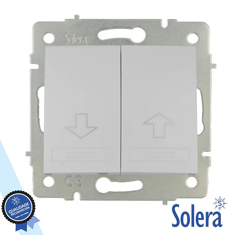 Pulsador Persiana Parede Duplo 10A 250V Sem Moldura SOLERA