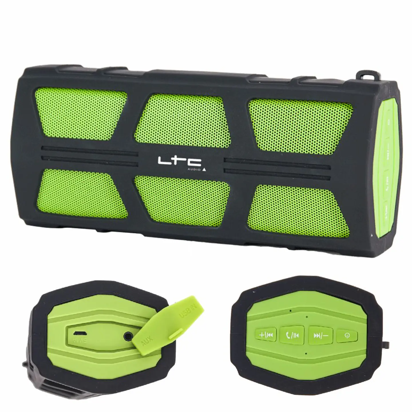 Coluna Bluetooth Portátil Preto/Verde 1