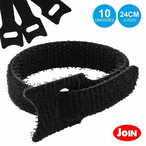 BRAÇADEIRA VELCRO PRETA 100MM 10X JOIN