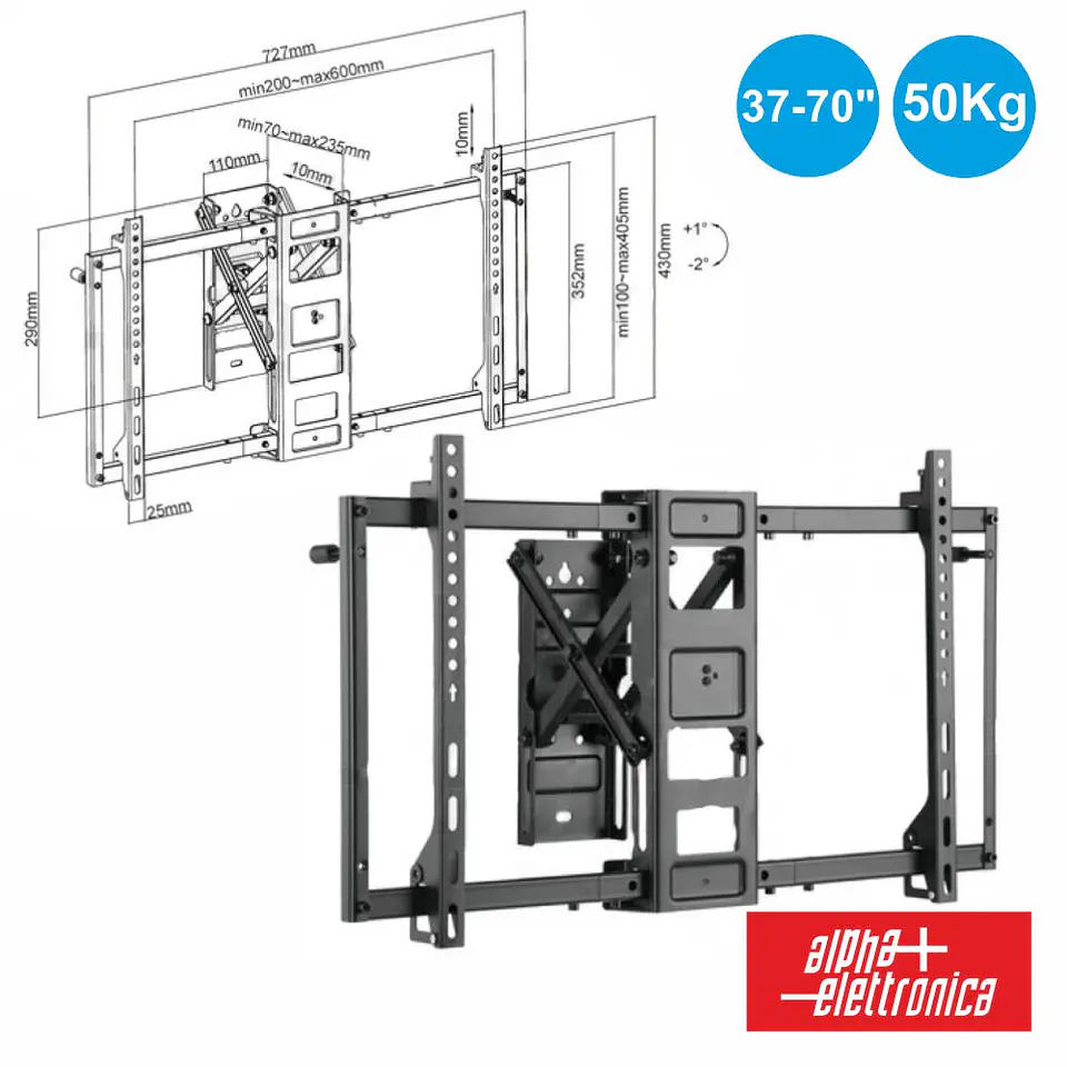 Suporte TV p/ Parede Extensível 50Kg 37