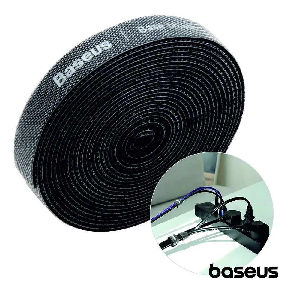 Velcro P/ Organização de Cabos 3m Preto BASEUS 1