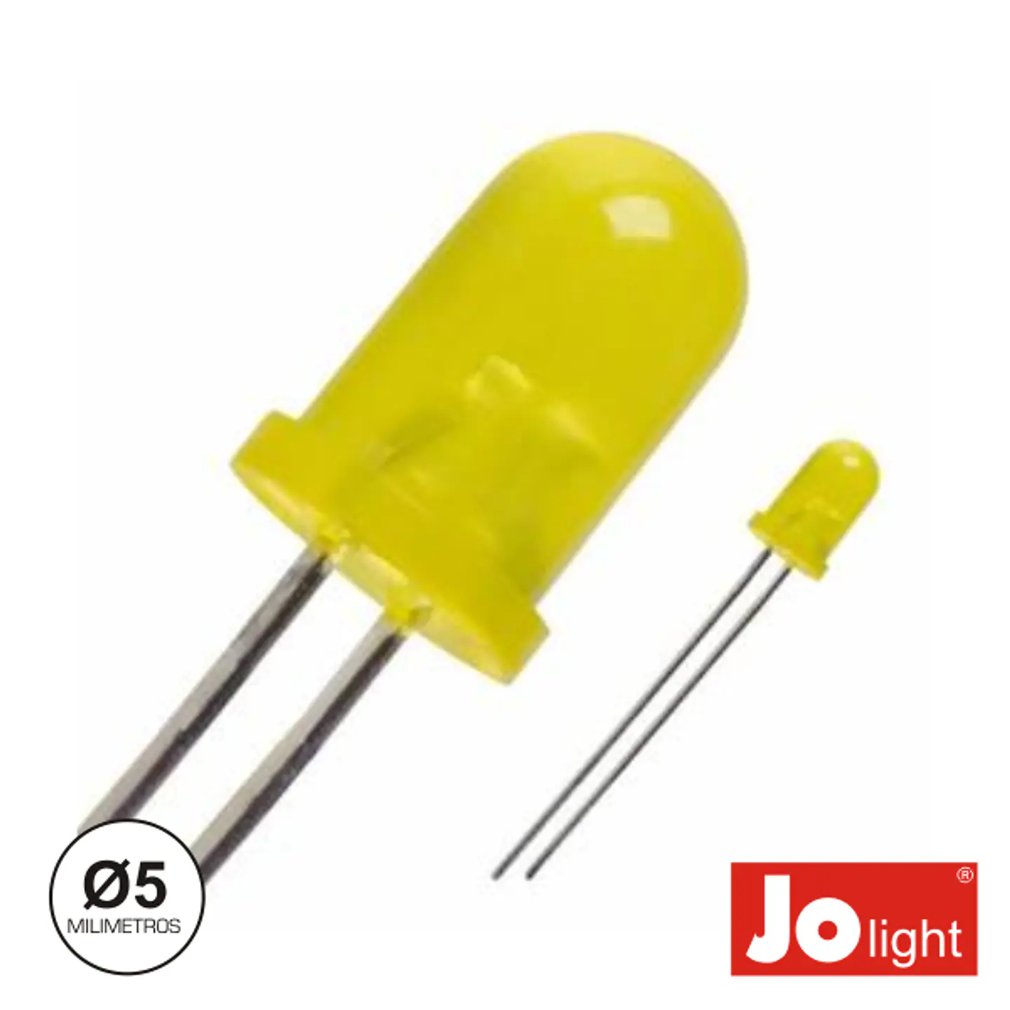 LED 5MM ALTO BRILHO AMARELO DIFUSO JOLIGHT 1
