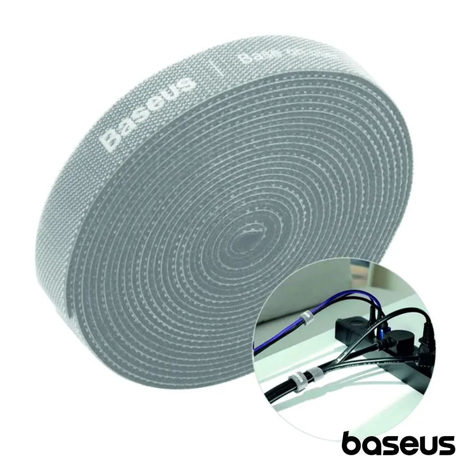 Velcro P/ Organização de Cabos 3m Cinzento BASEUS 1