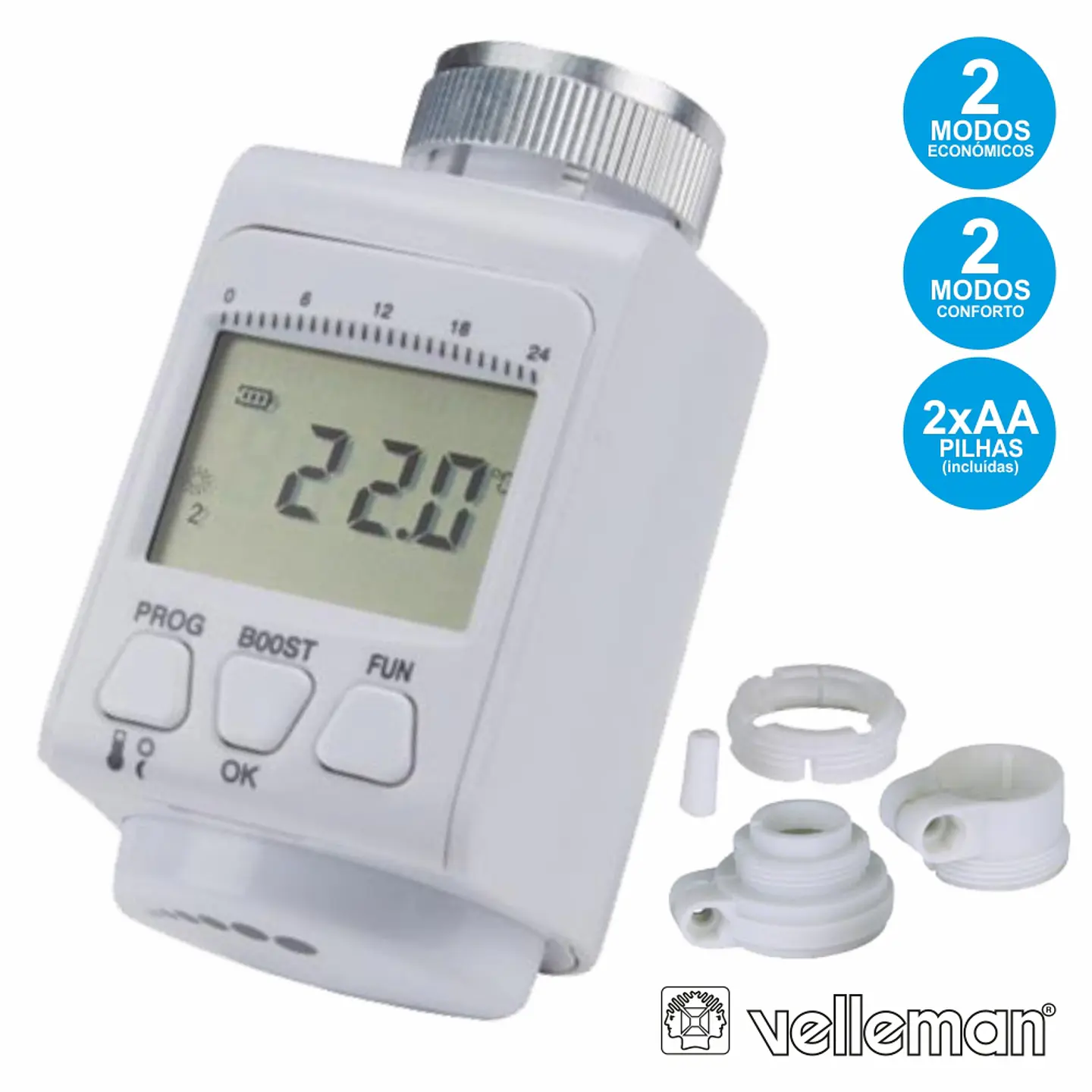 TERMOSTATO DIGITAL P/ RADIADOR VELLEMAN 1