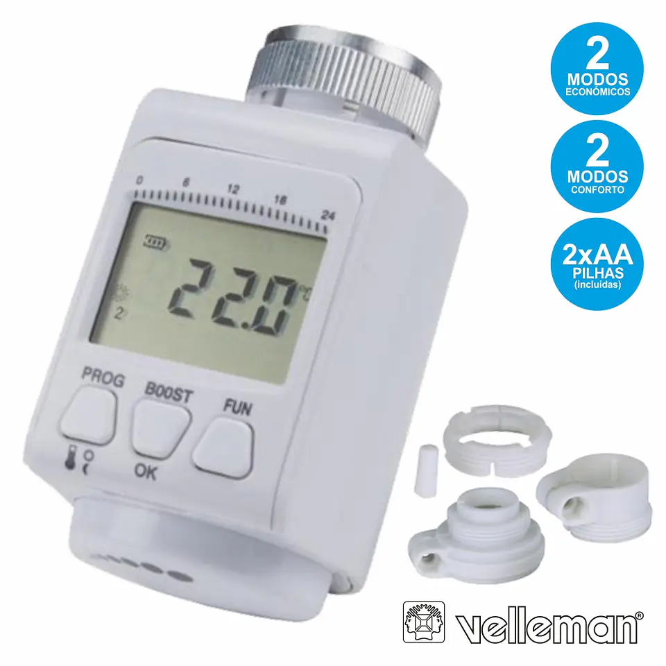 TERMOSTATO DIGITAL P/ RADIADOR VELLEMAN 1