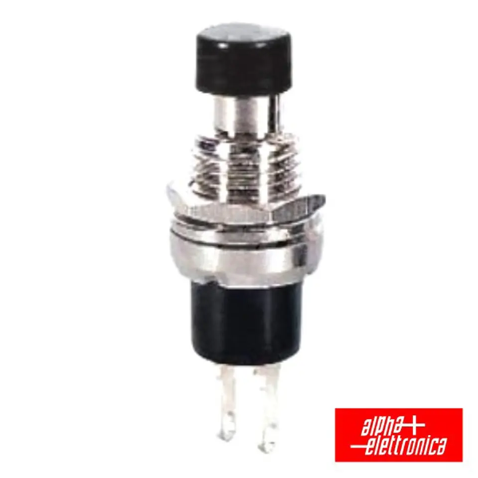 INTERRUPTOR PRESSÃO MINIATURA REDONDO NORM FECHADO PRETO 1