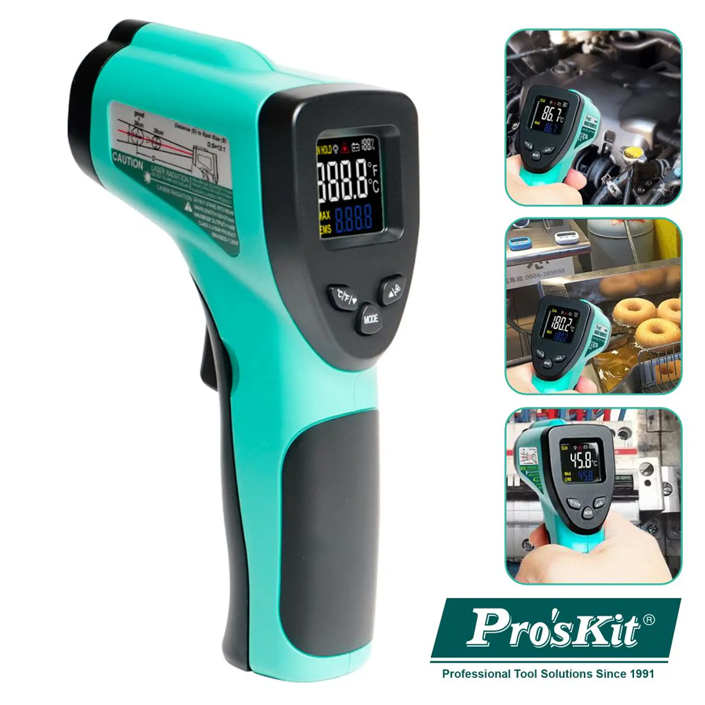 TERMÓMETRO IR DIGITAL C/ LASER PROSKIT 1