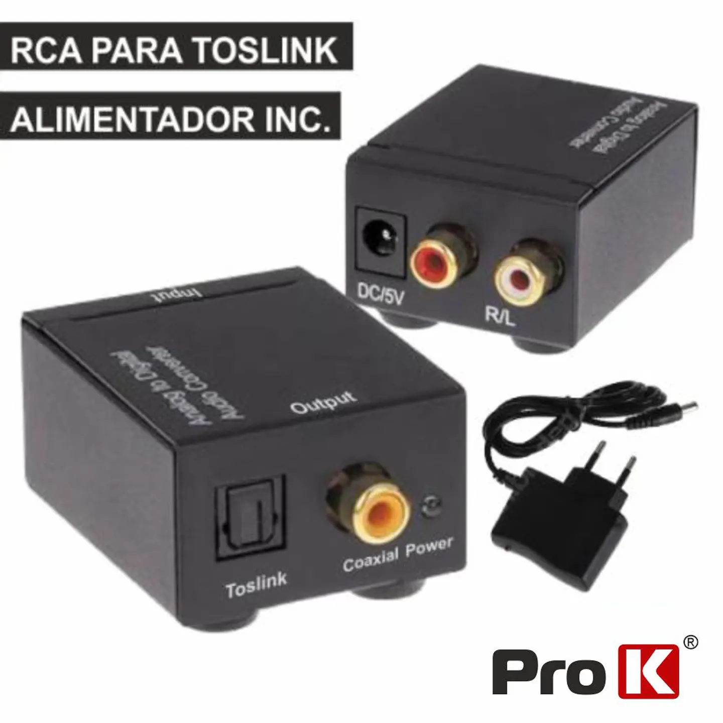 CONVERSOR AUDIO RCA-TOSLINK PROK 1