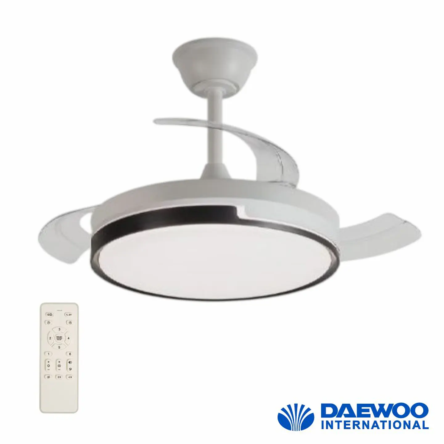 Ventoinha De Teto 30W 90cm C/ Iluminação LED 36W C/ Comando 1