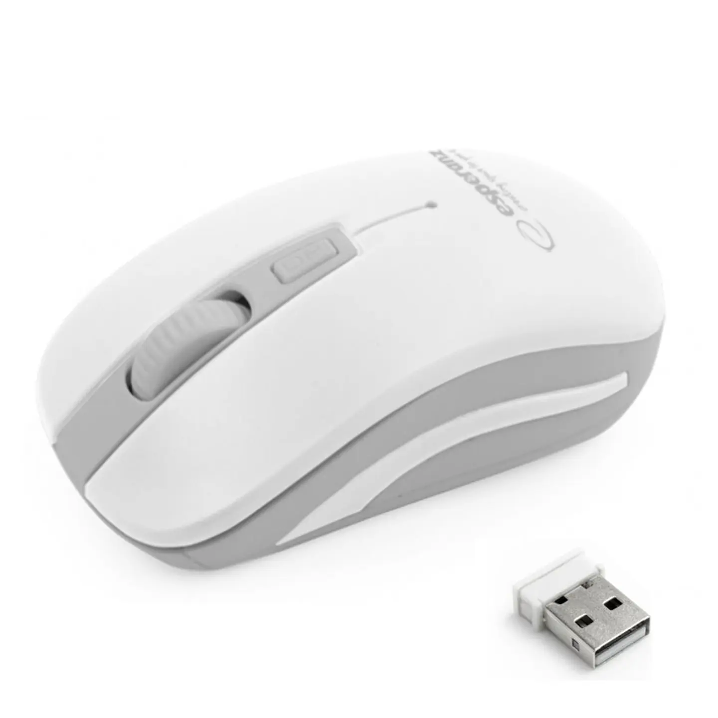 Rato Óptico 800/1200/1600 DPI s/ Fios 2.4GHz Branco/Cinzento 1