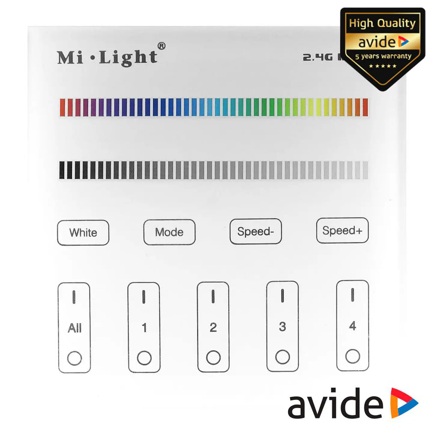 Interruptor de Parede Tátil P/ Fita LEDS 12V RGBW AVIDE 1