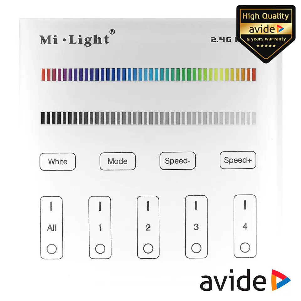 Interruptor de Parede Tátil P/ Fita LEDS 12V RGBW AVIDE 1