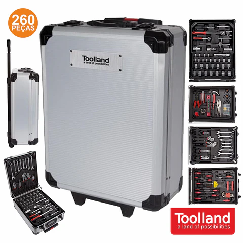 MALA FERRAMENTAS PROFISSIONAL 260 PEÇAS TOOLLAND