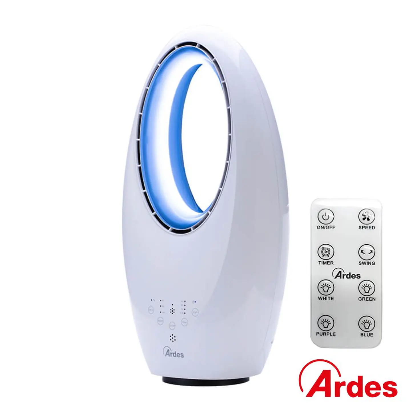 Ventoinha Sem Pás 60W Branca C/ Luz LED ARDES 1
