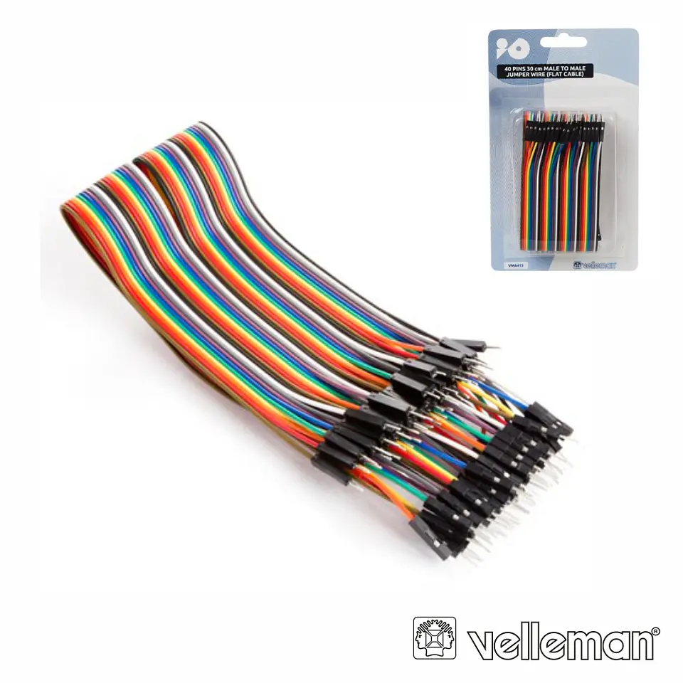 KIT SHUNTES MACHO MACHO EM CABO PLANO 40PINS 30CM VELLEMAN 1