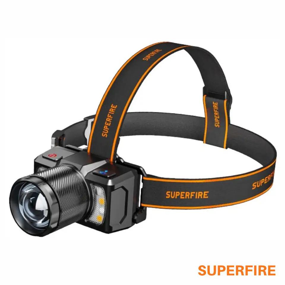 Lanterna de Cabeça 15W 700lm IP43 Zoom SUPERFIRE 1