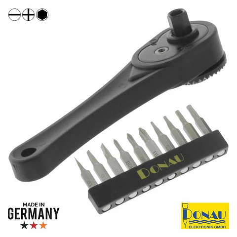 CONJUNTO DE CHAVE ROQUETE C/ 10 BITS 4MM DONAU