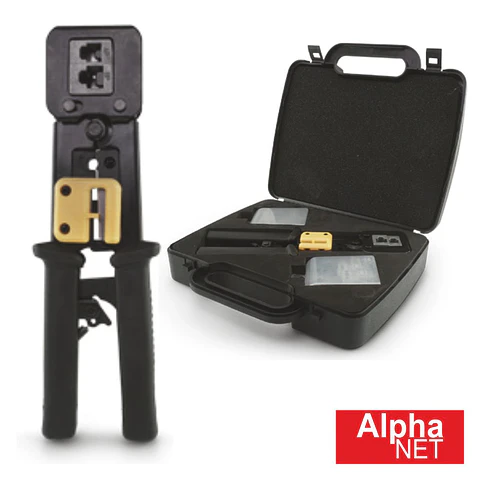 KIT ALICATE DE CRAVAR + FICHAS PASSANTE CAT5E UTP ALPHANET