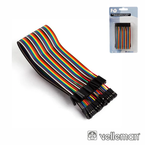 KIT SHUNTES FÊMEA FÊMEA EM CABO PLANO 40PINS 30CM VELLEMAN