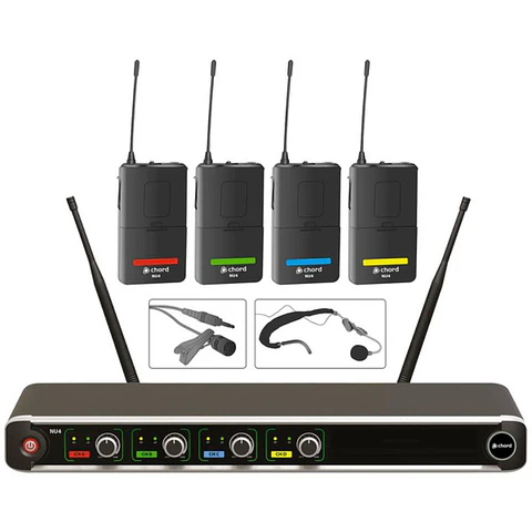 Central Microfone S/ Fios 4 Canais UHF