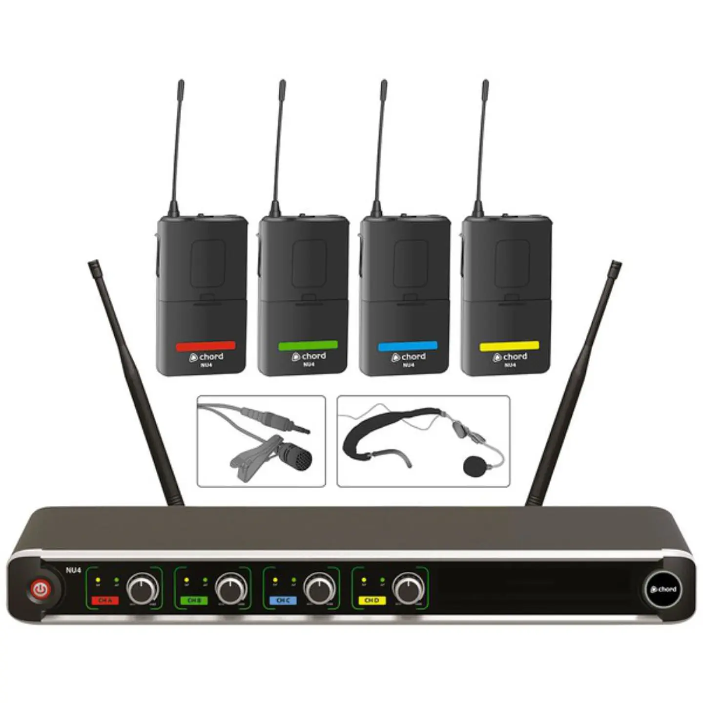 Central Microfone S/ Fios 4 Canais UHF 1