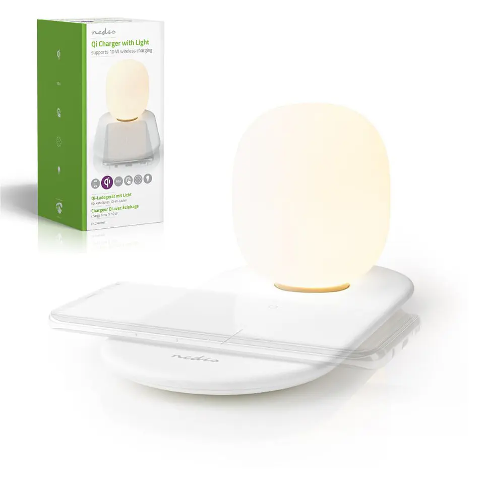 Luz de Presença LED Tátil C/ Carregador QI 10W NEDIS 1