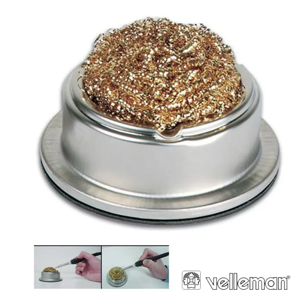 ESFREGÃO P/ LIMPEZA PONTAS FERROS SOLDAR C/ BASE VELLEMAN 1